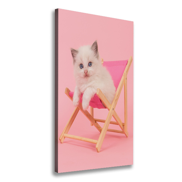 Wandbild vertikales Katze auf einem Liegestuhl