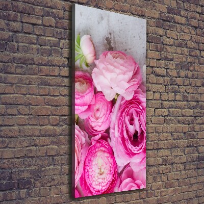 Wandbild vertikales Rosa Butterblumen