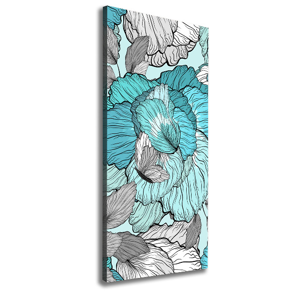 Foto auf leinwand vertikales Blumenmuster