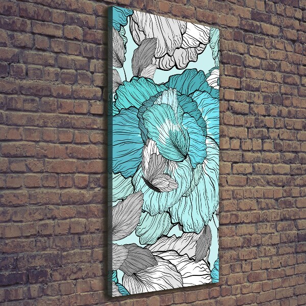 Foto auf leinwand vertikales Blumenmuster