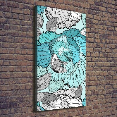 Foto auf leinwand vertikales Blumenmuster