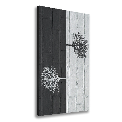 Wandbild vertikales Bäume an der Mauer