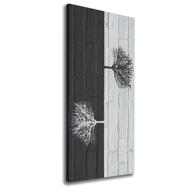 Wandbild vertikales Bäume an der Mauer