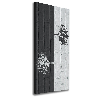 Wandbild vertikales Bäume an der Mauer