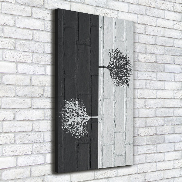 Wandbild vertikales Bäume an der Mauer