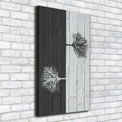 Wandbild vertikales Bäume an der Mauer