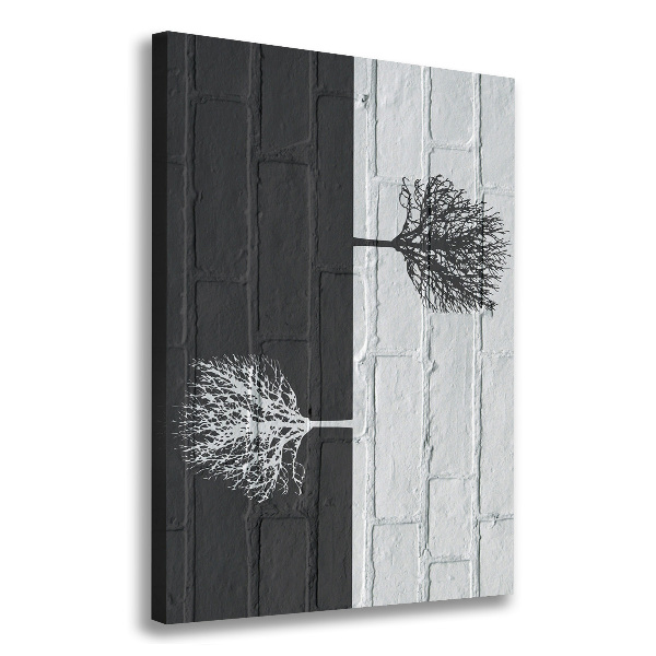 Wandbild vertikales Bäume an der Mauer