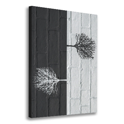 Wandbild vertikales Bäume an der Mauer