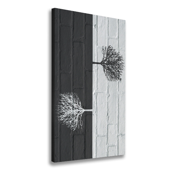 Wandbild vertikales Bäume an der Mauer