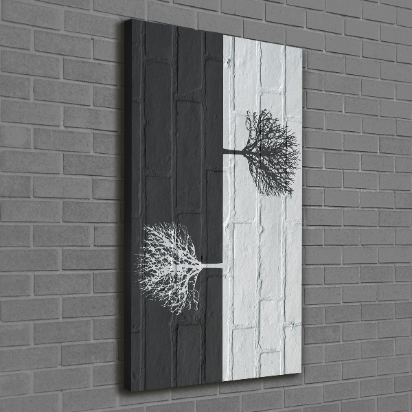 Wandbild vertikales Bäume an der Mauer