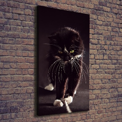 Foto leinwand vertikales Schwarze Katze