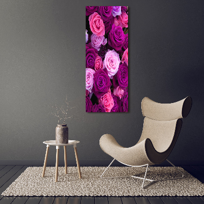 Wandbild vertikales Rosa Rosen