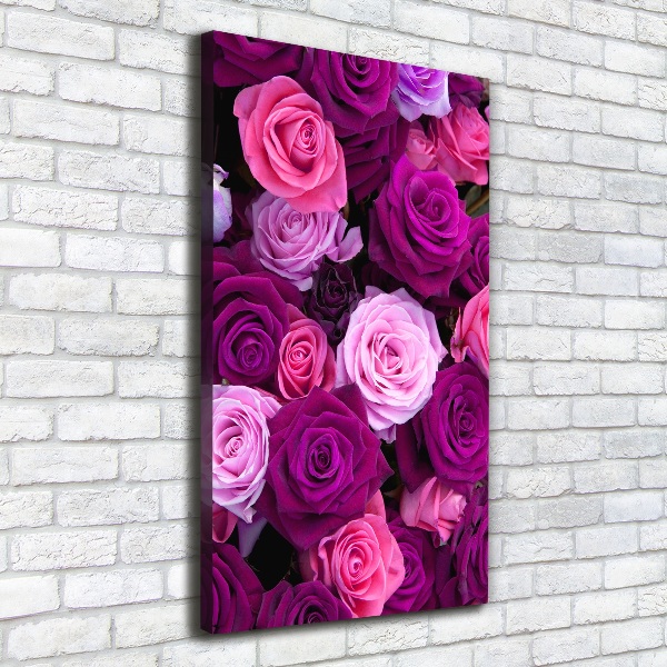 Wandbild vertikales Rosa Rosen