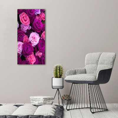 Wandbild vertikales Rosa Rosen
