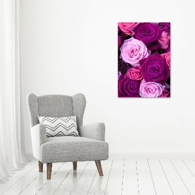 Wandbild vertikales Rosa Rosen