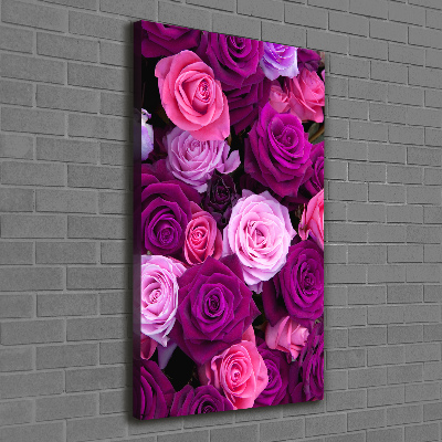 Wandbild vertikales Rosa Rosen
