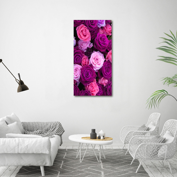 Wandbild vertikales Rosa Rosen