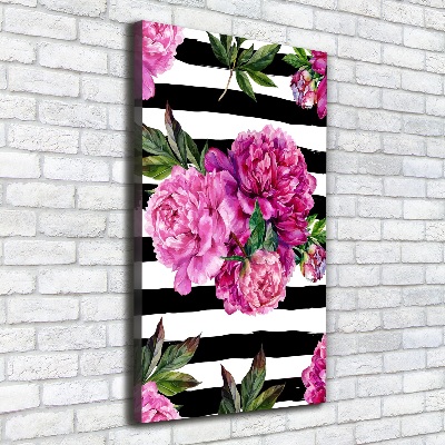 Foto auf leinwand vertikales Pfingstrosen