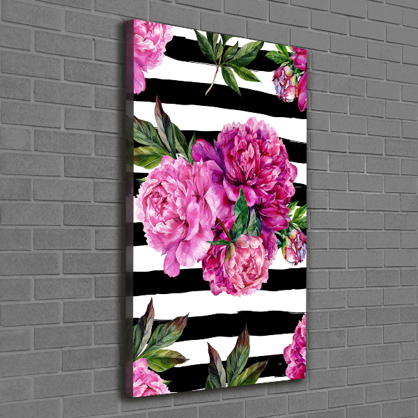 Foto auf leinwand vertikales Pfingstrosen