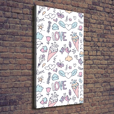 Foto auf leinwand vertikales Romantisches Muster