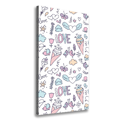 Foto auf leinwand vertikales Romantisches Muster