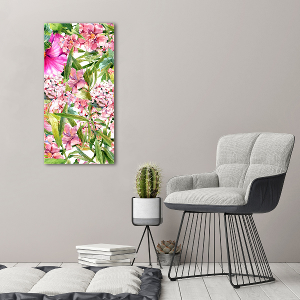 Wandbild vertikales Tropische Blumen