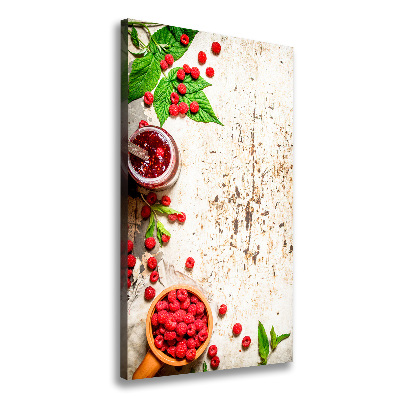Foto leinwand vertikales Himbeermarmelade