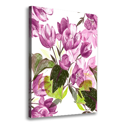 Foto leinwand vertikales Lila Blüten
