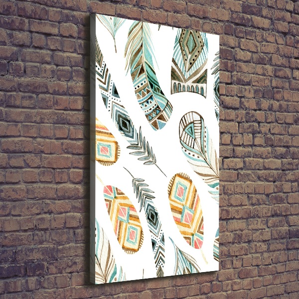 Foto auf leinwand vertikales Ethnische Federn