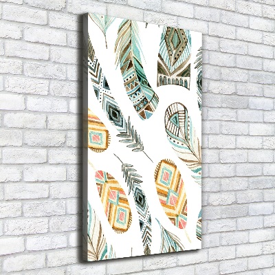 Foto auf leinwand vertikales Ethnische Federn
