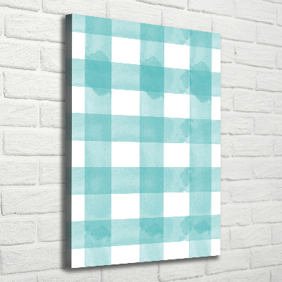 Foto auf leinwand vertikales Blau kariert