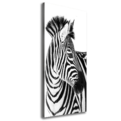 Wandbild vertikales Zebra im Schnee