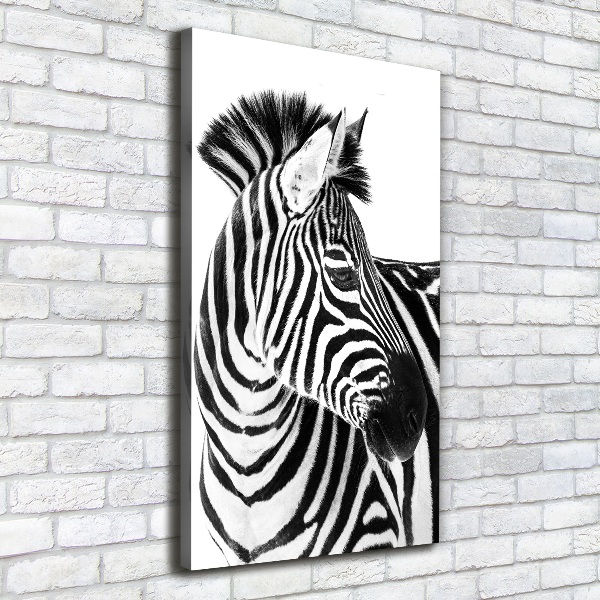 Wandbild vertikales Zebra im Schnee