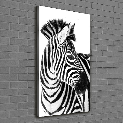 Wandbild vertikales Zebra im Schnee