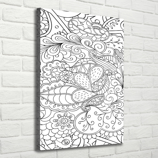 Foto leinwand vertikales Zentangle-Hintergrund