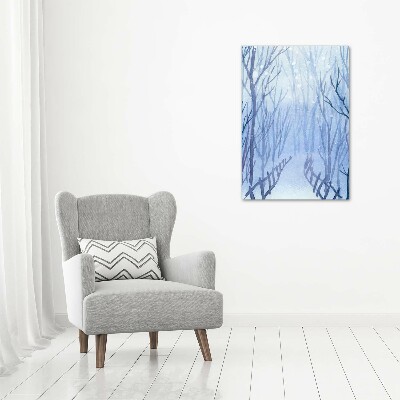 Wandbild vertikales Wald im Winter