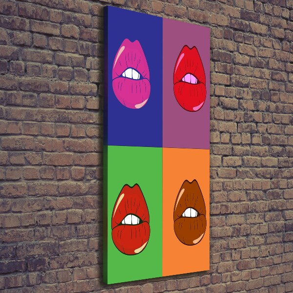 Foto auf leinwand vertikales Bunte Lippen