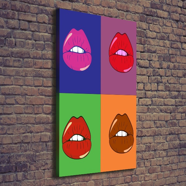 Foto auf leinwand vertikales Bunte Lippen