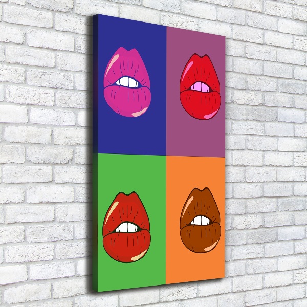 Foto auf leinwand vertikales Bunte Lippen