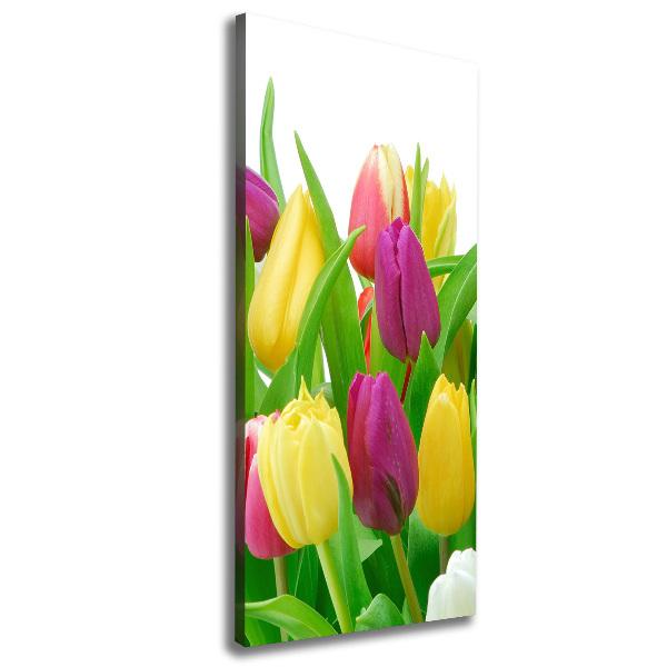 Wandbild vertikales Bunte Tulpen
