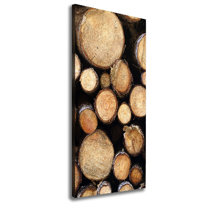Wandbild vertikales Holzstämme