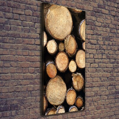 Wandbild vertikales Holzstämme