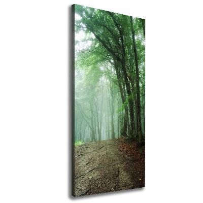 Wandbild vertikales Nebel im Wald