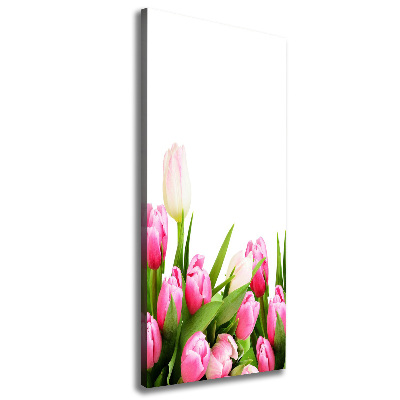 Foto auf leinwand vertikales Rosa Tulpen