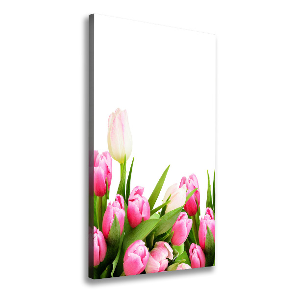Foto auf leinwand vertikales Rosa Tulpen