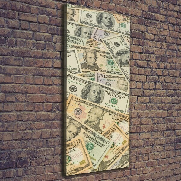 Foto leinwand vertikales Dollar-Banknoten