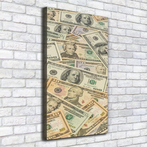 Foto leinwand vertikales Dollar-Banknoten