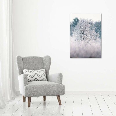 Wandbild vertikales Wald im Winter