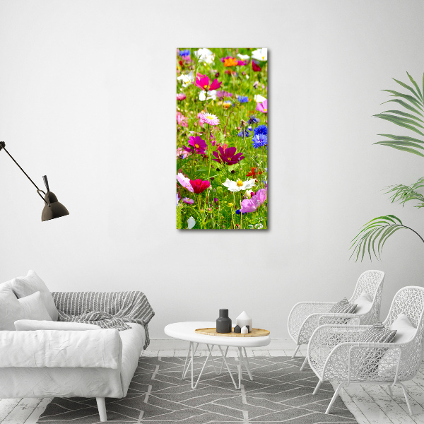 Foto leinwand vertikales Wildblumen