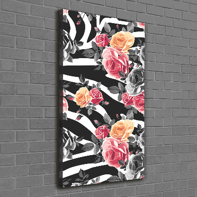 Wandbild vertikales Zebra-Rosen